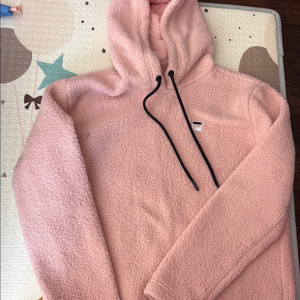 FILA Women's Pink TERRY CLOTH Hoodie Sweater